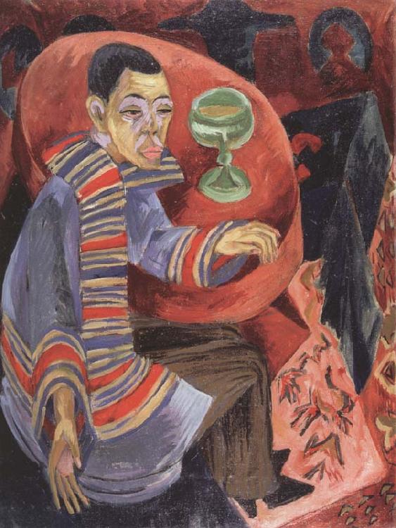 Ernst Ludwig Kirchner The Drinker oil painting image